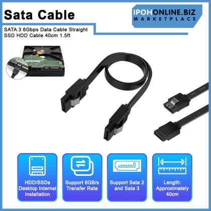 SATA 3 6Gbps Data Cable Straight SSD HDD Cable 40cm 1.5ft SATA 3 6Gbps Data Cable Straight SSD HDD Cable 40cm 1.5ft